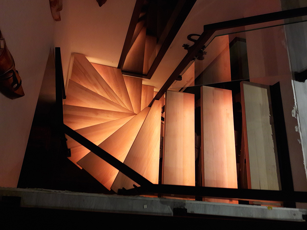 Escalier bois et métal
