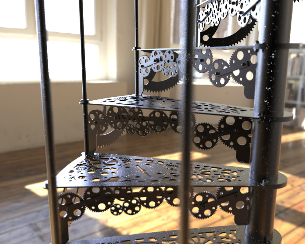 Escalier colimaçon engrenages